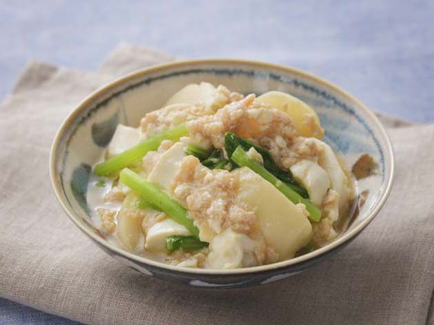 かぶと豆腐のとろーりそぼろ煮