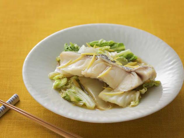 ゆず香る たらと白菜のレンジ蒸し
