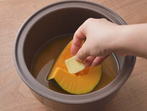 かぼちゃ丸ごと 炊き込みごはん_作り方1