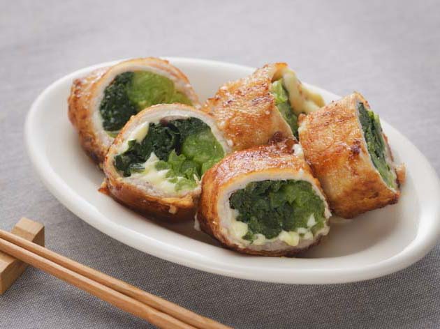 小松菜とチーズの肉ロール