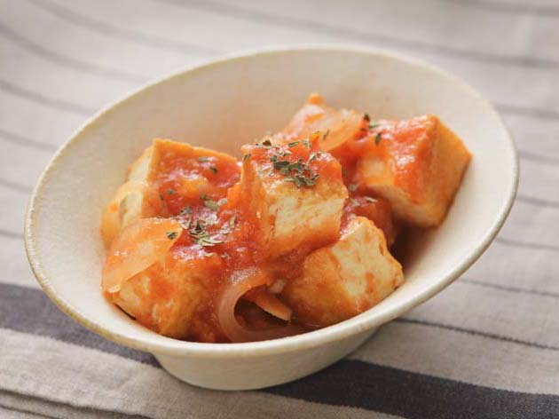 レンジで 厚揚げのトマト煮