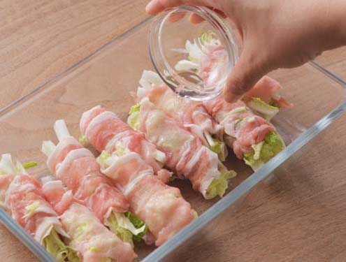 レンジで 白菜の肉巻き蒸し_作り方2
