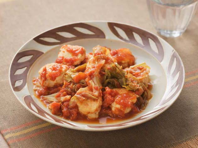 やわらか鶏だんごとキャベツのトマト煮