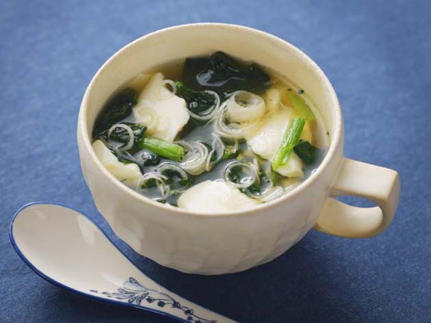 レンジで ほうれん草と豆腐の中華スープ