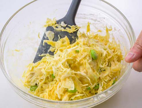 枝豆入りみそマヨお好み焼き_作り方1